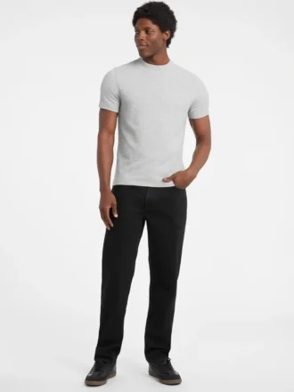 Slanke T-shirt met gemêleerde ribboord