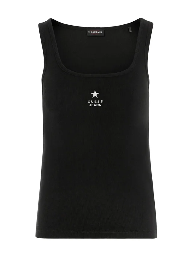 Slanke tanktop met geborduurde ster Slanke tanktop met geborduurde ster