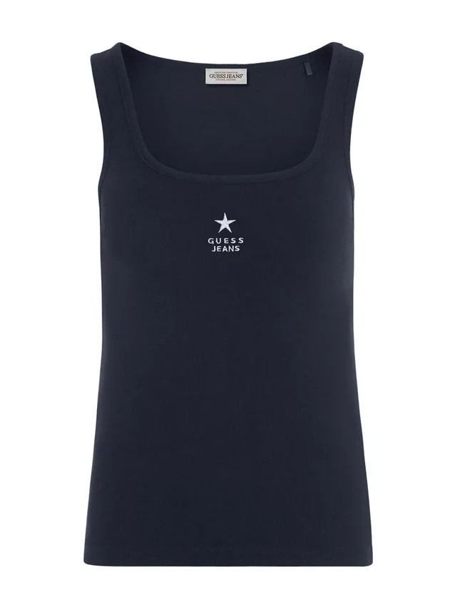 Slanke tanktop met geborduurde ster Slanke tanktop met geborduurde ster