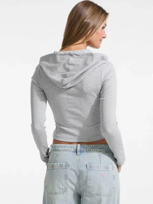 Slanke top met capuchon en geborduurd logo Slanke top met capuchon en geborduurd logo