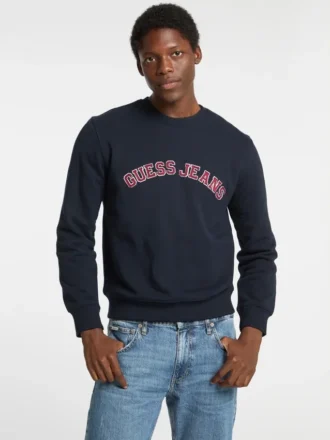 Slim fit college-trui met ronde hals