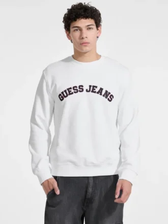Slim fit college-trui met ronde hals