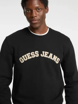 Slim fit college-trui met ronde hals