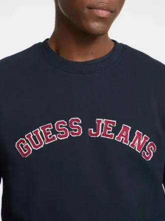 Slim fit college-trui met ronde hals