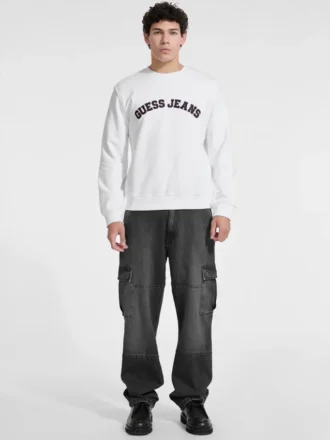 Slim fit college-trui met ronde hals