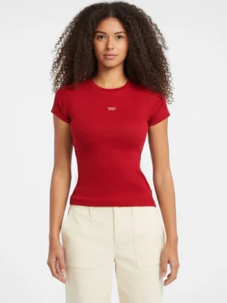 Slim fit T-shirt met geborduurd logo