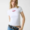 Slim-fit T-shirt met geribd borduursel Slim-fit T-shirt met geribd borduursel