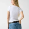 Slim-fit T-shirt met geribd borduursel Slim-fit T-shirt met geribd borduursel