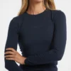 Slim fit T-shirt met lange mouwen en geborduurd logo Slim fit T-shirt met lange mouwen en geborduurd logo