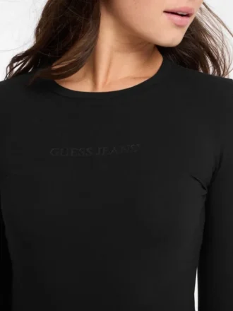 Slim fit T-shirt met lange mouwen en geborduurd logo