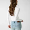 Slim fit T-shirt met lange mouwen en geborduurd logo Slim fit T-shirt met lange mouwen en geborduurd logo