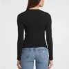 Slim fit T-shirt met lange mouwen en geborduurd logo Slim fit T-shirt met lange mouwen en geborduurd logo
