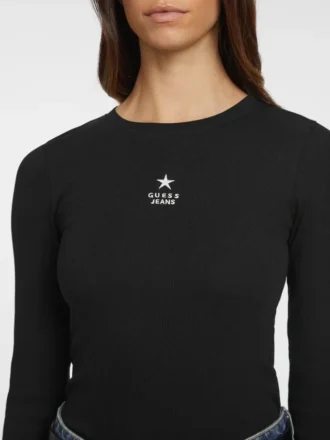 Slim ribgebreid T-shirt met ster