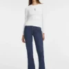 Slim ribgebreid T-shirt met ster Slim ribgebreid T-shirt met ster