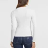 Slim ribgebreid T-shirt met ster Slim ribgebreid T-shirt met ster