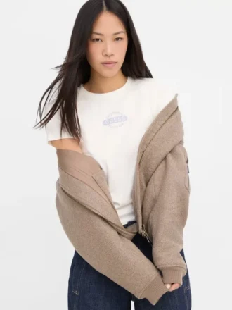 Slim T-shirt met gemêleerd stempel-logo