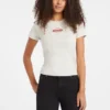 Slim T-shirt met gemêleerd stempel-logo