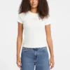 Slim T-shirt met gemêleerd stempel-logo