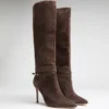 Suède kniehoge Stiletto-laars