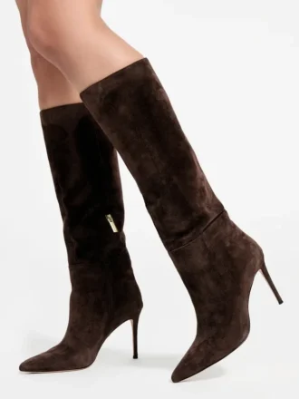 Suède kniehoge Stiletto-laars