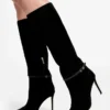 Suède kniehoge Stiletto-laars