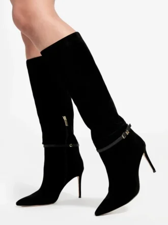 Suède kniehoge Stiletto-laars
