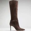 Suède kniehoge Stiletto-laars