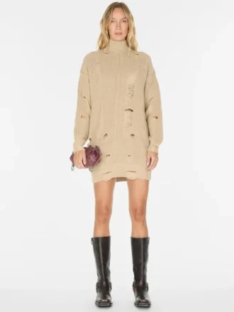 Sweaterjurk met distressed-effect