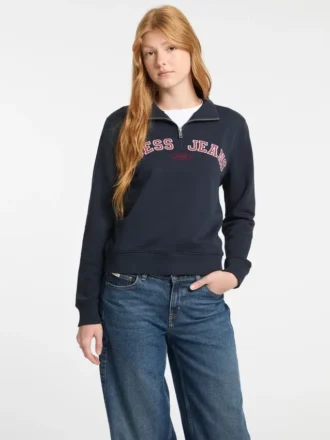 Sweatshirt met halve rits