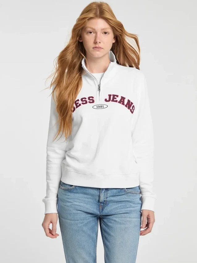 Sweatshirt met halve rits Sweatshirt met halve rits