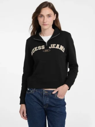 Sweatshirt met halve rits