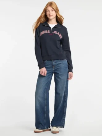 Sweatshirt met halve rits