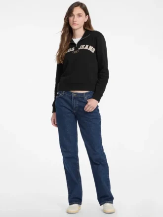 Sweatshirt met halve rits