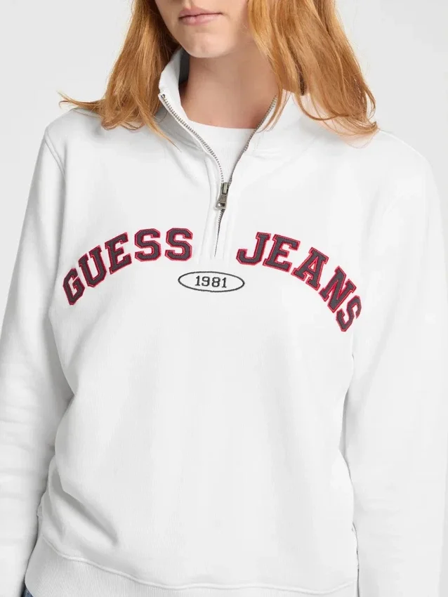 Sweatshirt met halve rits Sweatshirt met halve rits