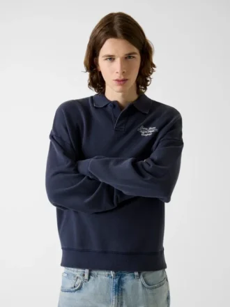 Sweatshirt met polo-hals