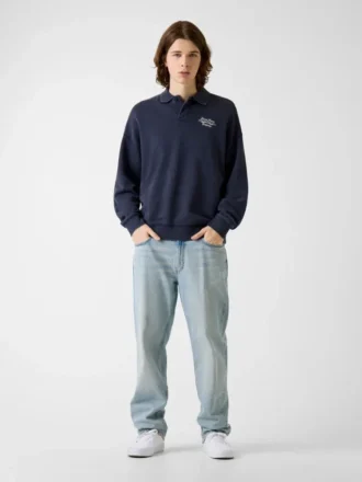 Sweatshirt met polo-hals