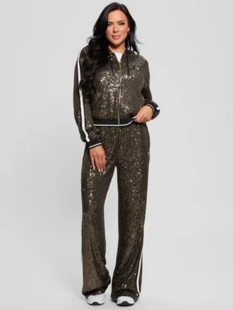 Sweatshirt met rits en mini-pailletten
