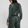 Sweatshirt met rits en mini-pailletten Sweatshirt met rits en mini-pailletten