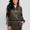 Sweatshirt met rits en mini-pailletten Sweatshirt met rits en mini-pailletten