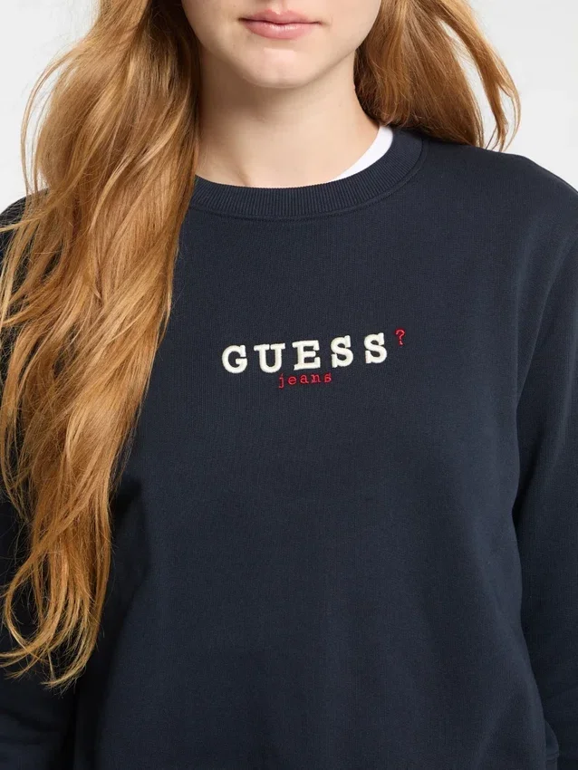 Sweatshirt met ronde hals en borduursel Sweatshirt met ronde hals en borduursel