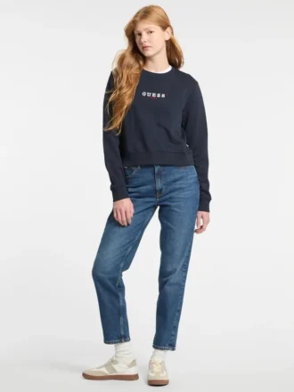 Sweatshirt met ronde hals en borduursel