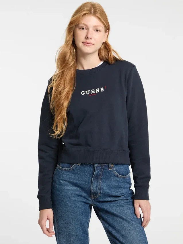 Sweatshirt met ronde hals en borduursel Sweatshirt met ronde hals en borduursel
