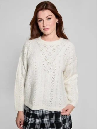 Sylvie Trui van alpacamix met pointelle-patroon