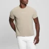 T-shirt met geribde kraag