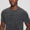 T-shirt met geribde kraag