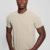T-shirt met geribde kraag