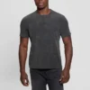 T-shirt met geribde kraag