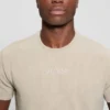 T-shirt met geribde kraag