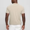 T-shirt met geribde kraag