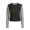 T-shirt met lange mouwen en mesh